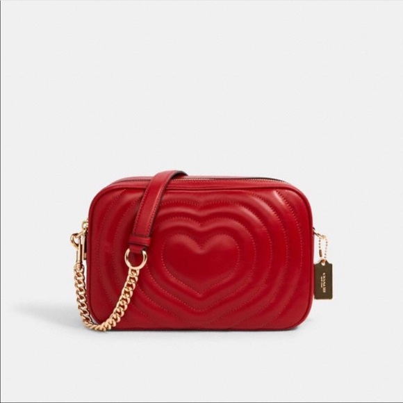 Coach Bags | Coach Jes Crossbody Quilted Heart Red Purse | Poshmark